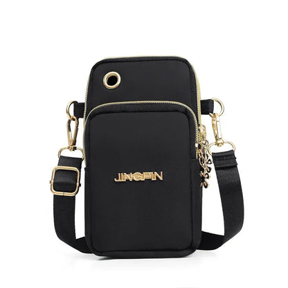 Mobile Phone Bag Women's Crossbody Mini Bags Fashion Mom Mommy Coin Bag Neck Hanging Running Cover Shoulder Bag 3 Layer Wallet