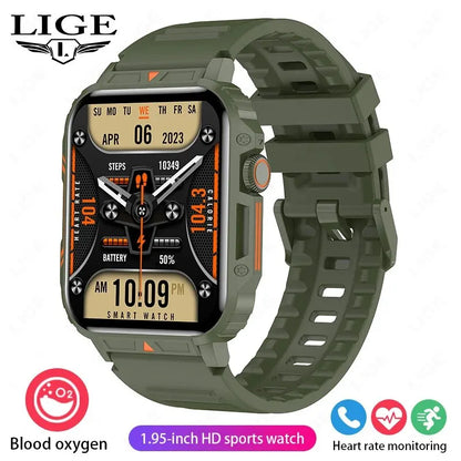 LIGE Smartwatch 1.95 Inch Screen Health Monitoring Watches IP68 Waterproof Sport Fitness Smart Watch For Men Women Reloj Hombre