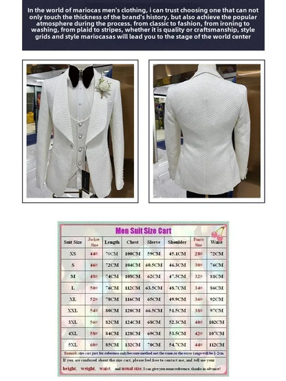 Men's 3 Pieces Formal Suit Set Blazer Vest Pants Wedding Groom Suits Best Man Dinner Engagement Tuxedo for Men Suits for Men