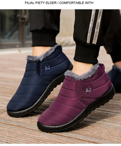 Men Boots Couple Winter Shoes Men Warm Fur Ankle Boots Winter Botas Para Hombre.