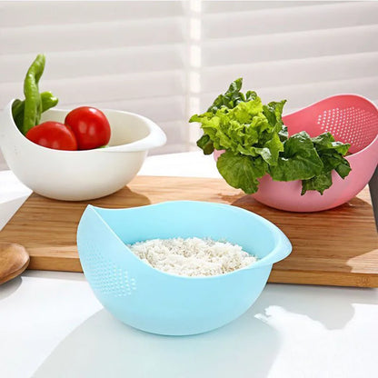 Rice Washing Filter Strainer Basket Colander Sieve Fruit Vegetable Bowl Drainer Cleaning