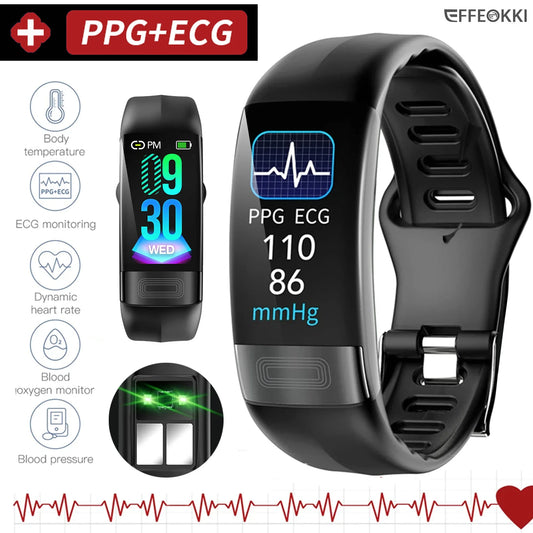 Ekg Ppg Spo2 Smart Health Bracelet Watch Healthiness Ecc Fitness Activity Tracker Blood Pressure Measuring Smart Watches