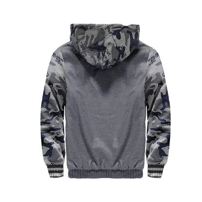 Men's Winter Jacket Camouflage Thicken Jackets Hooded Fleece Long Sleeve Down Jacket Man Casual Streetwear Men's Clothing