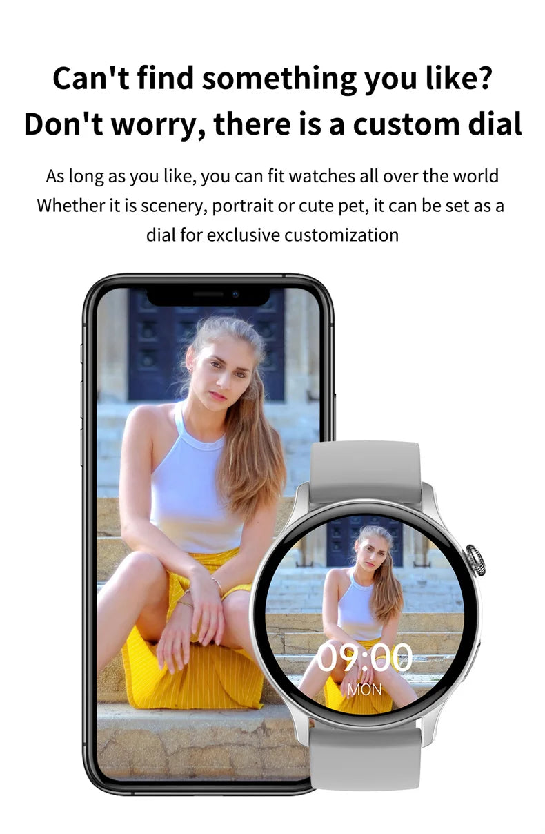 For Xiaomi New Smartwatch 1.43 Inch Full Screen Bluetooth Call Heart Rate Sleep Monitor Sports Models Smart Watch For Men Women