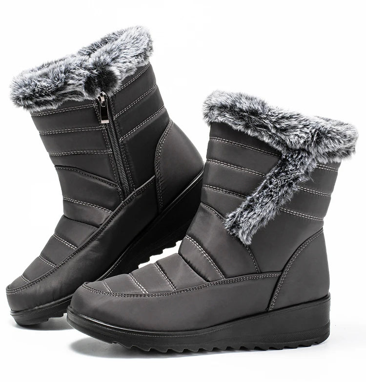 Women's Winter Boots Fur Winter Shoes For Women 2024 New Snow Boots Wedge Heels Ankle Botas Mujer Waterproof Winter Footwear