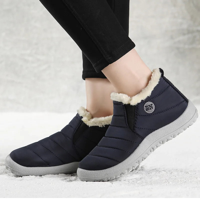 Men Boots Keep Warm Winter Shoes For Men Ankle Boots Fur Shoes.