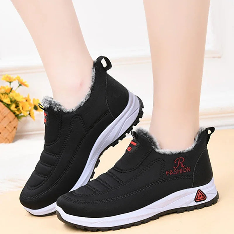 Women Boots Warm Fur Snow Boots Antislip Winter Women Shoes Casual Flat Ankel Boots Fashion Female Cotton Shoes