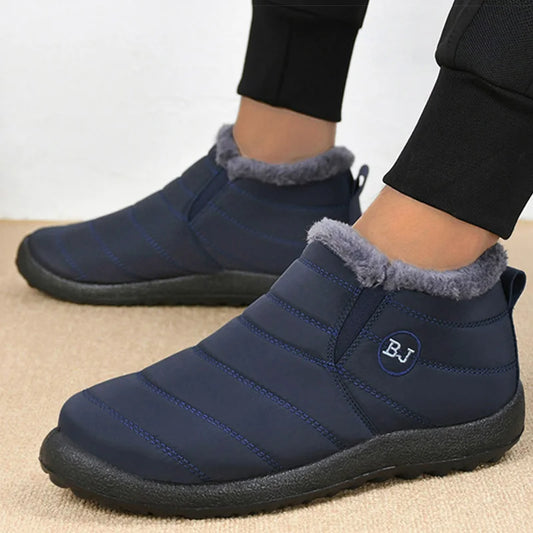 Men's Boots Slip On Winter Shoes For Men Fur Ankle Boots Waterproof Snow Boots Winter Chaussure Hommes Casual Booties For Men