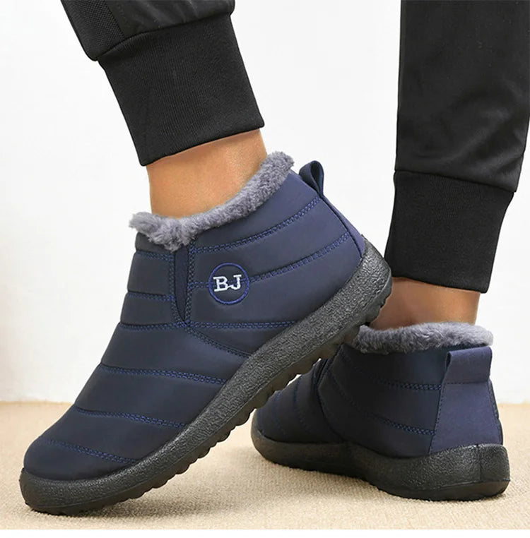 Men's Boots Slip On Winter Shoes For Men Fur Ankle Boots Waterproof Snow Boots Winter Chaussure Hommes Casual Booties For Men