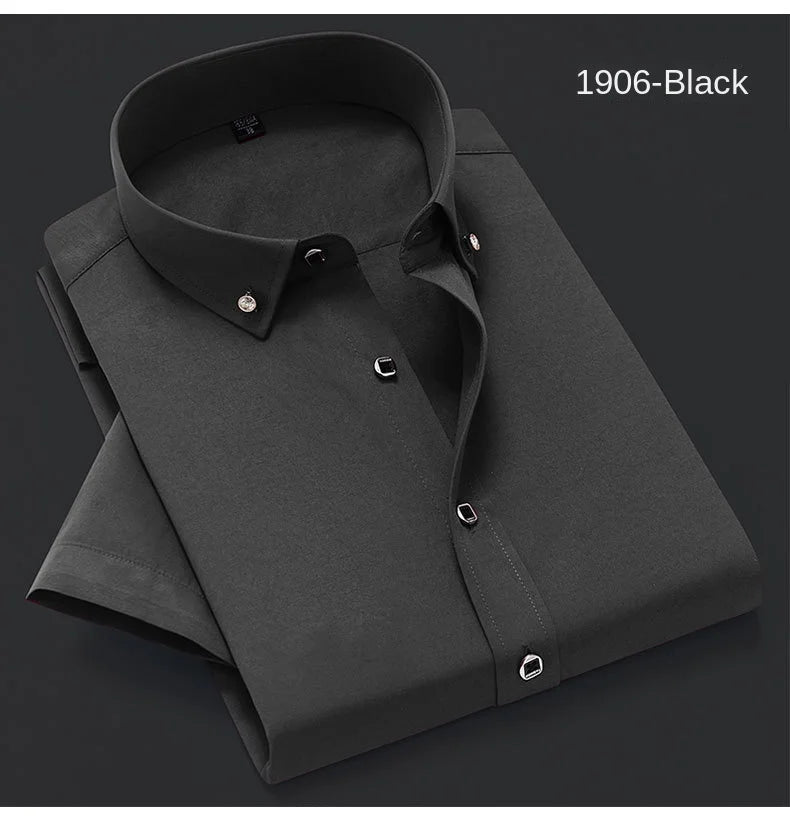 New Men's Slim-fit White Shirt High-quality Short-sleeved Popular Clothing High-end Long-sleeved Casual Suit Wedding Dress Shirt