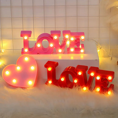 Love Heart LED Lamp Wedding Party Romantic Red Pink Night Light  Decoration Valentines Day.