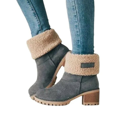 Women Fur Warm Snow Boots Winter Boots Fashionable Warm Wool Booties for Women Ankle Comfortable Shoe Female Mid Calf