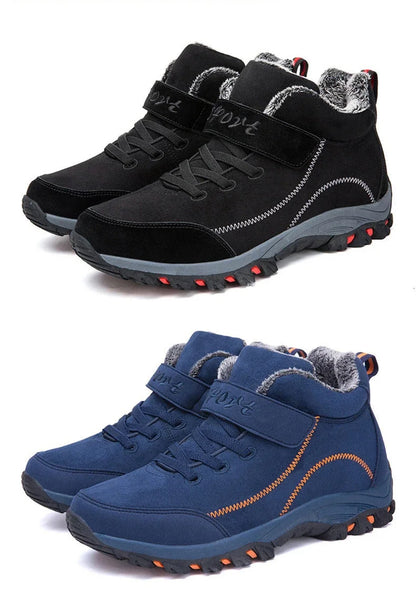 Waterproof Winter Men Boots Suede Warm Snow Outdoor Sneakers.