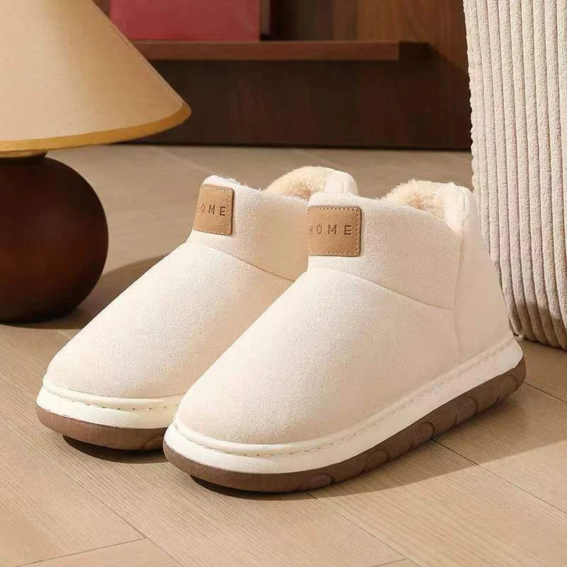 2024 New Women's Cashmere Snow Boots Warm Platform Plush Ankle Boots Couple Thick Sole Slip On Cotton Booties Mujer