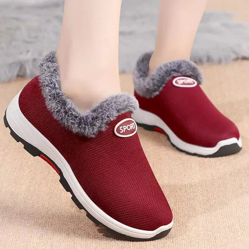 Cotton Shoes Women Winter sneakers Platform ankle boots Wedges Shoe 2024 Comfortable Warm Short Plush female boots Botines mujer