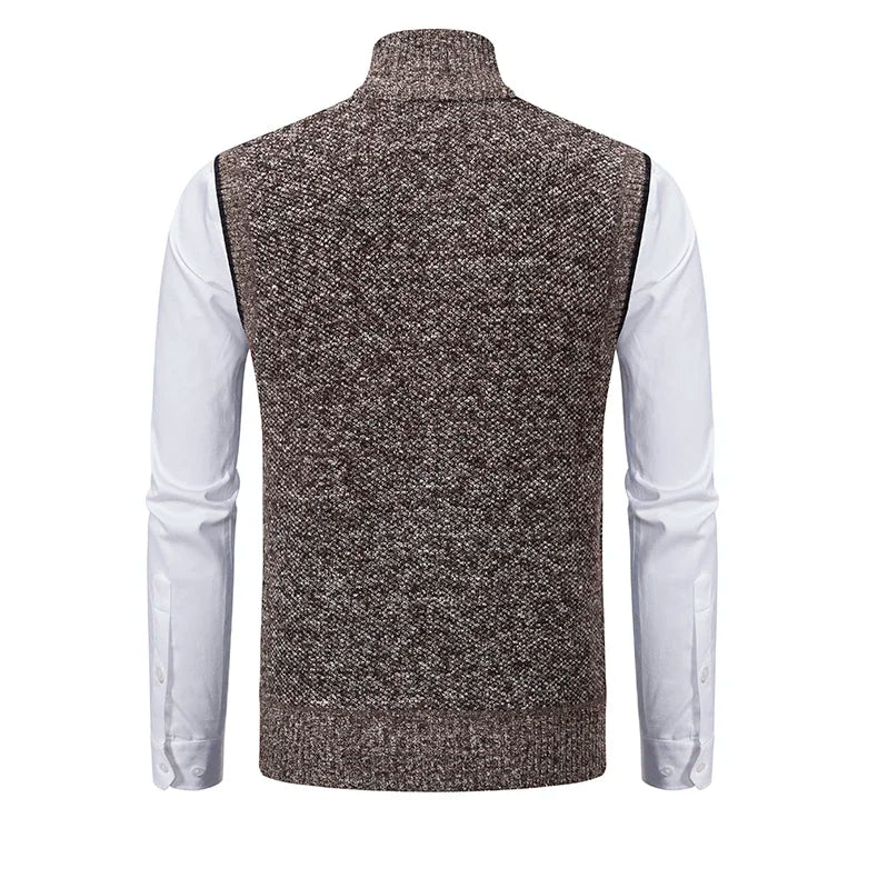 Vest Men Knitted Sleeveless Sweater Jacket Wool.