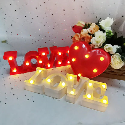 Love Heart LED Lamp Wedding Party Romantic Red Pink Night Light  Decoration Valentines Day.