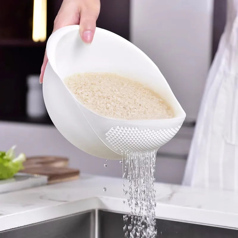 Rice Sieve Plastic Colander Kitchen Drain Basket with Handles Rice Bowl Strainer Strainer Basket Sink Drain Kitchen Tools