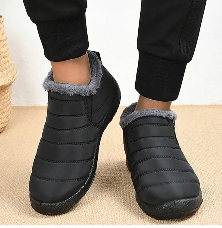 Men's Boots Slip On Winter Shoes For Men Fur Ankle Boots Waterproof Snow Boots Winter Chaussure Hommes Casual Booties For Men