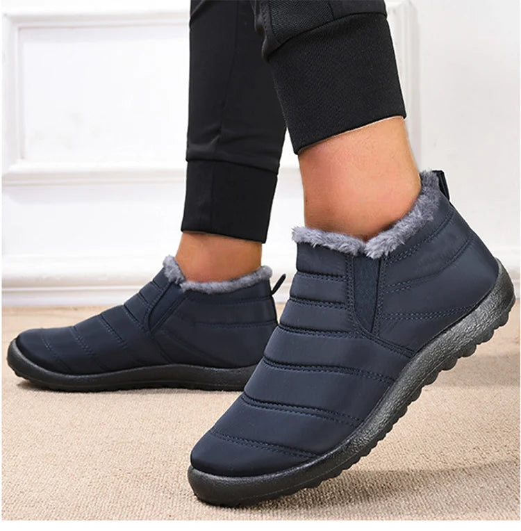 Men's Boots Slip On Winter Shoes For Men Ankle Boots Winter Booties For Men Fur Shoes Waterproof Snow Boots Warm Casual Botas