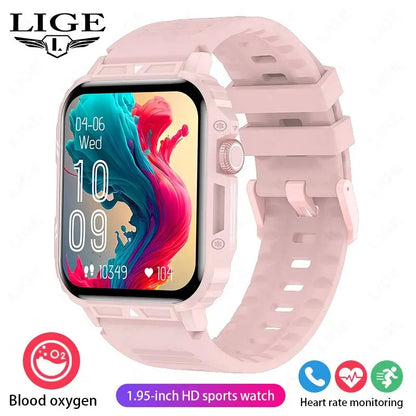 LIGE Smartwatch 1.95 Inch Screen Health Monitoring Watches IP68 Waterproof Sport Fitness Smart Watch For Men Women Reloj Hombre