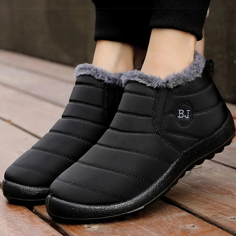 Men Boots Couple Winter Shoes Men Warm Fur Ankle Boots Winter Botas Para Hombre.