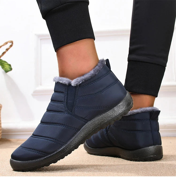 Men's Boots Slip On Winter Shoes For Men Ankle Boots Winter Booties For Men Fur Shoes Waterproof Snow Boots Warm Casual Botas