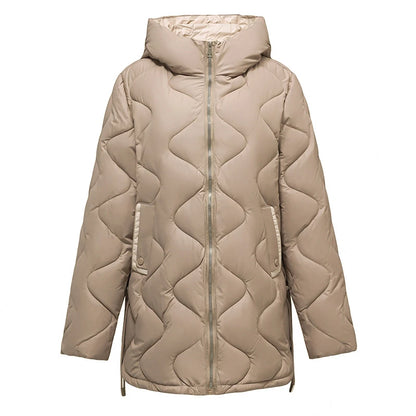 New Winter Jacket Parkas Women Coat Fur Collar Hooded Overcoat Female Jacket.