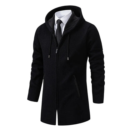 Mens Long Cardigan Full Zip Trench Coat.