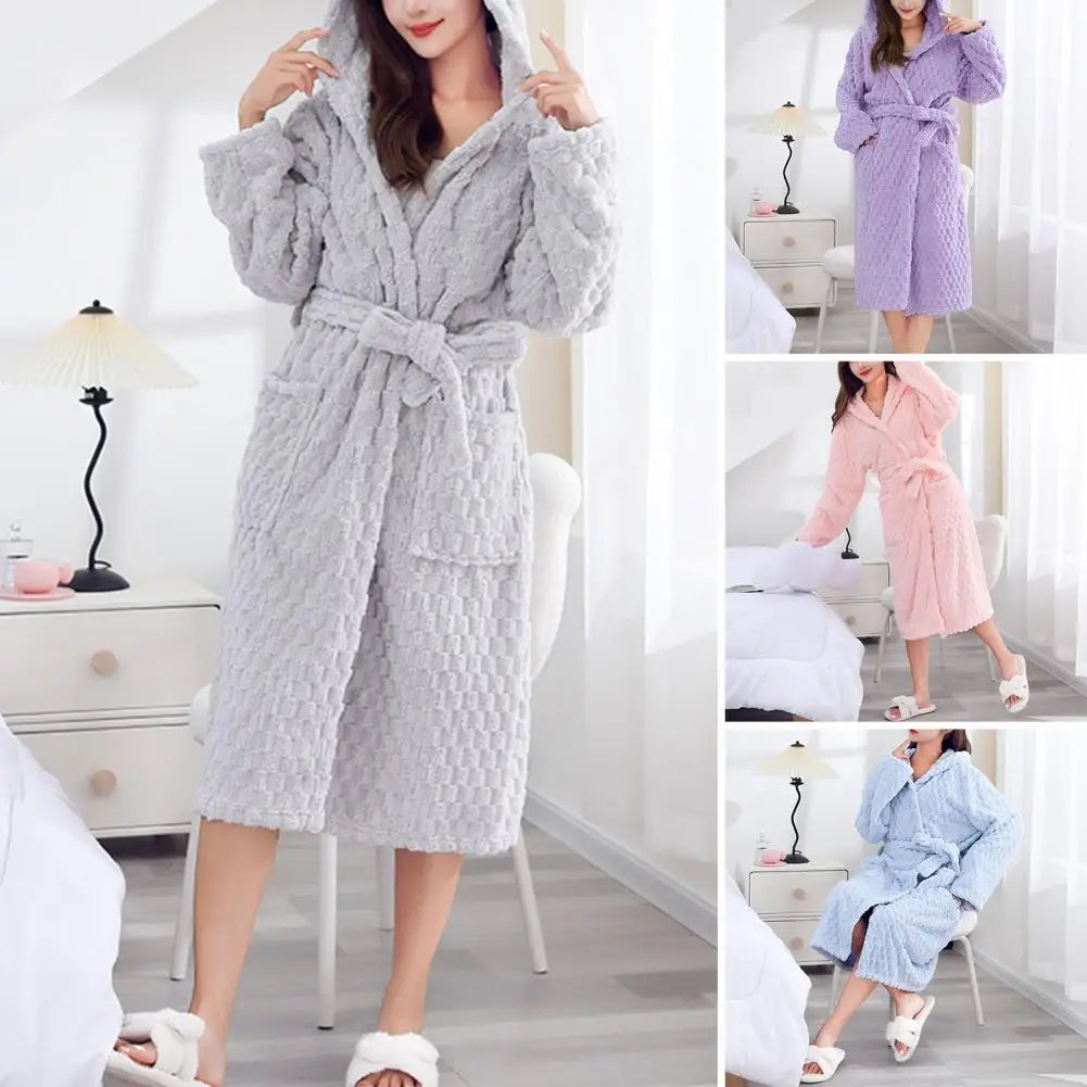 Thicken Fuzzy Robes Bathrobe for women