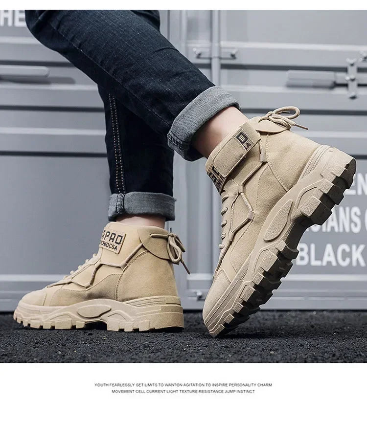 Men's Snow Boots New Autumn Winter British Style Fashion Anti-skid Comfortable Flat Shoes Outdoor Walking Sports Leisure Shoes