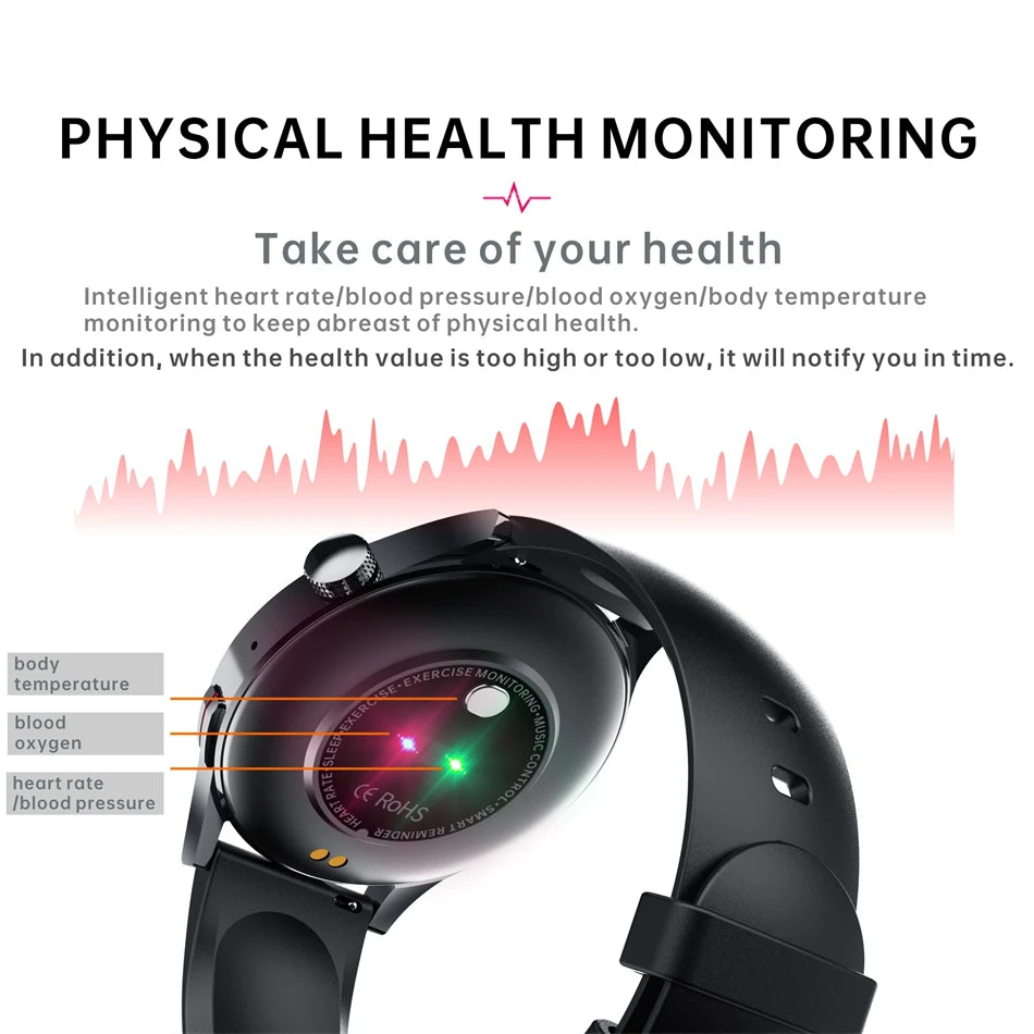 LIGE New Bluetooth Call Smart Watch Women Physical Health Watches Men Body Temperature Infrared Blood Oxygen Monitor Smartwatch