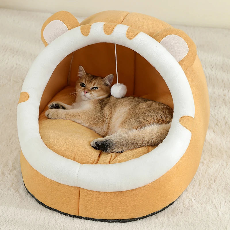 Super Cat Bed Warm Pet House Kitten Cave Cushion Cat House Warm Sleeping Dog