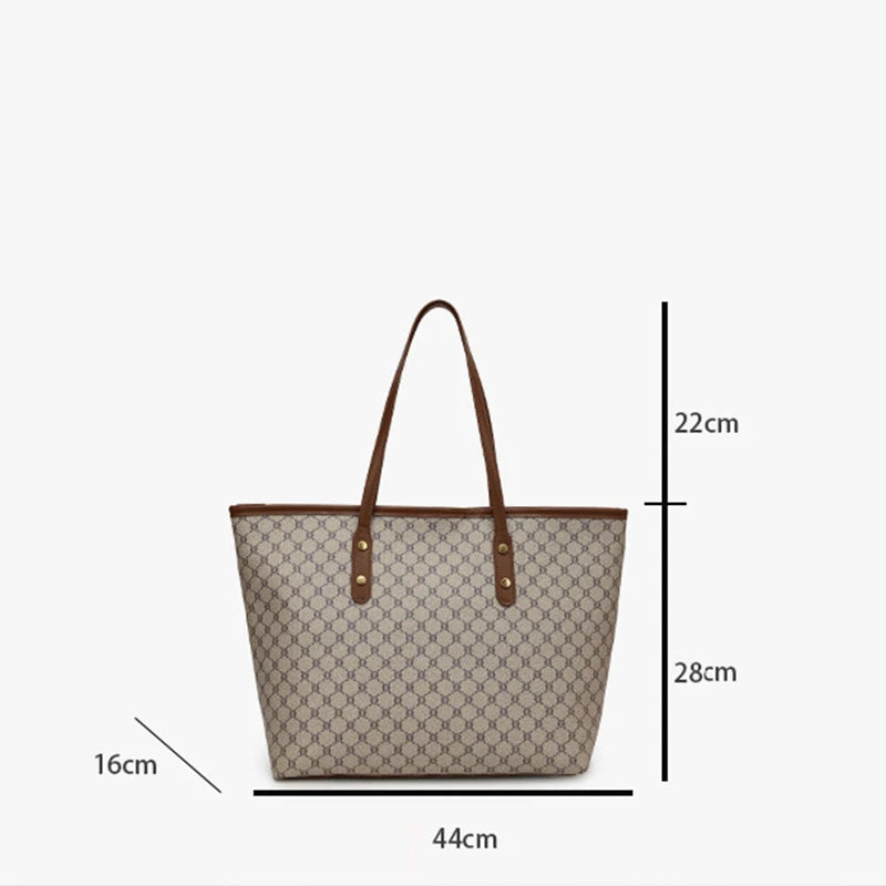 Large Capacity Shoulder Bag Women's PU Leather Handbag for Commuting and Casual Use Versatile Tote Bag