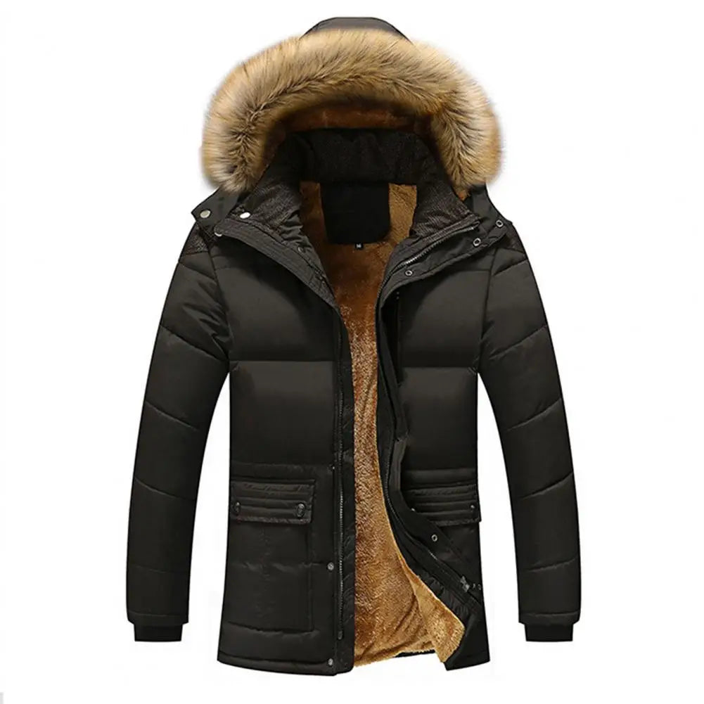 Winter Men Hoodie Jacket Warm Coat Fine Workmanship Polyester Smooth Zipper Men Hoodie Jacket Coats Comfortable