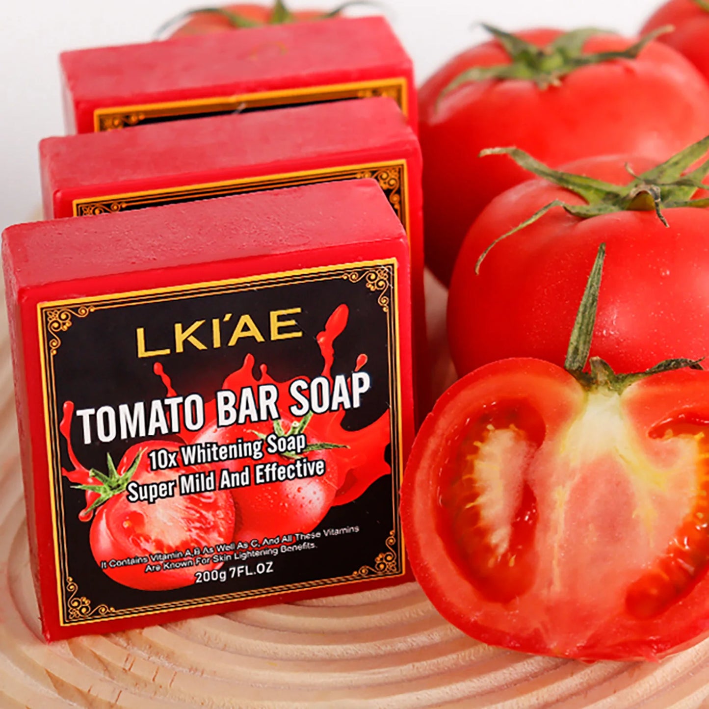 AILKE Organic Tomato Soap Bar, Lightening Skin, Deeply Clean, Exfoliate, Remove Dark Spots, Moisturizing, For Face and Body