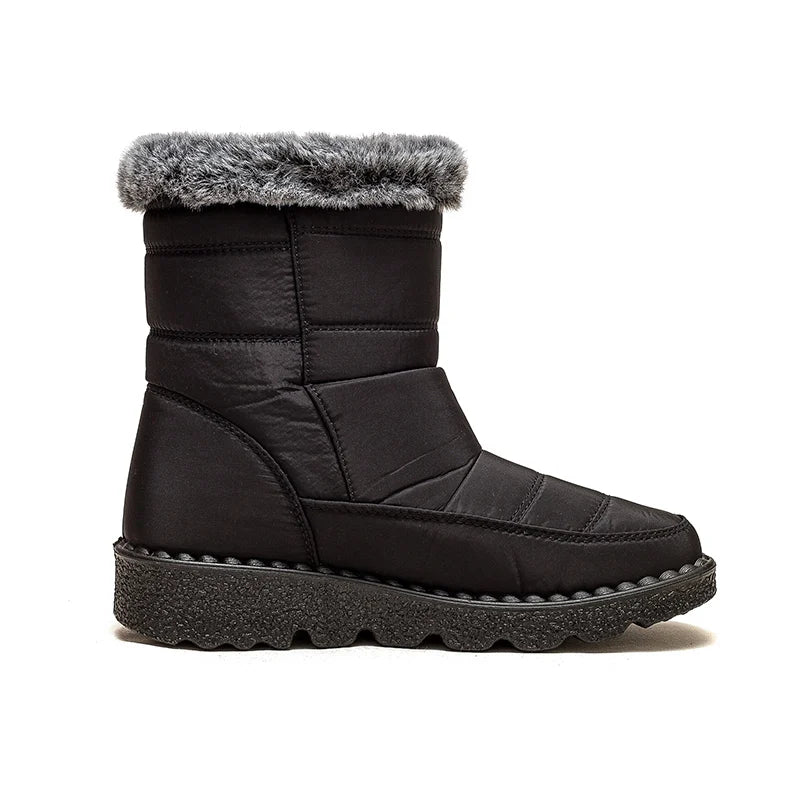 Women's Boots 2023 New Winter Shoes For Women Heeled Winter Boots Waterproof Snow Boots Elegant Warm Fur Winter Footwear Female