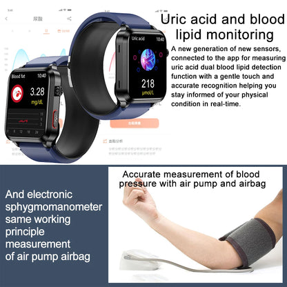 2024 New Medical Grade Smart Watch air Pump ECG True Accurately Blood Pressure Airbag health watch Uric Acid Blood Lipids watch