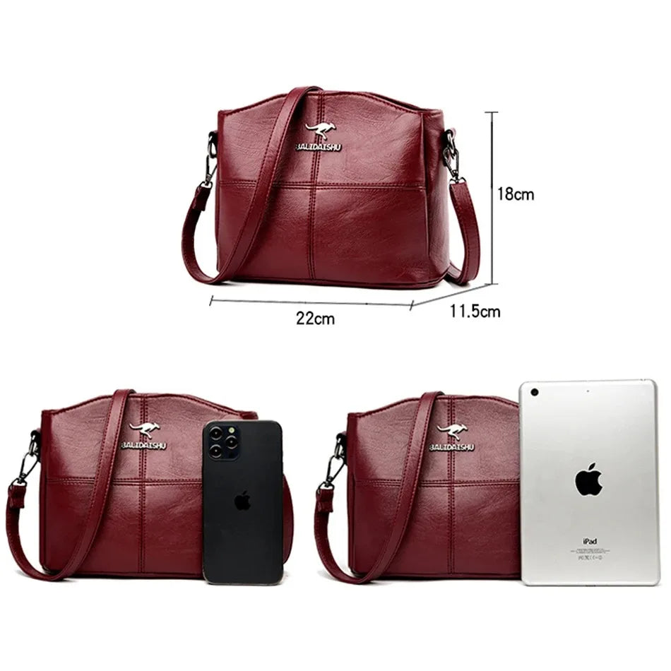 Soft Leather Luxury Handbags Women Bags Designer 3 Layers Shoulder Crossbody Sac Ladies Large Capacity Shopping Messenger Tote