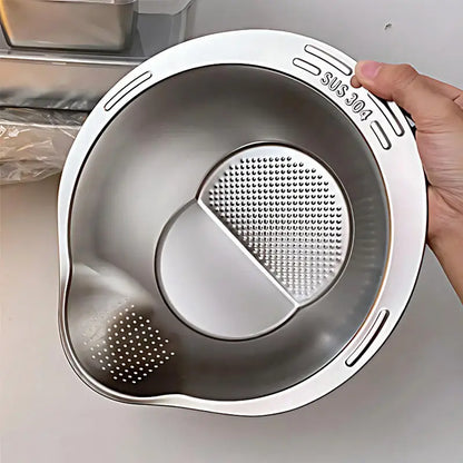 304 stainless steel drain basket Household kitchen washing rice washing dishes special drain basin filter basket