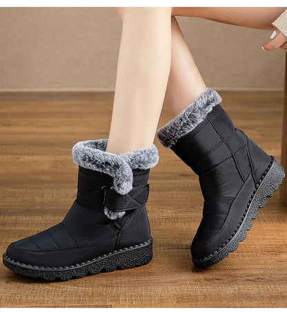 Women's Boots 2023 New Winter Shoes For Women Heeled Winter Boots Waterproof Snow Boots Elegant Warm Fur Winter Footwear Female