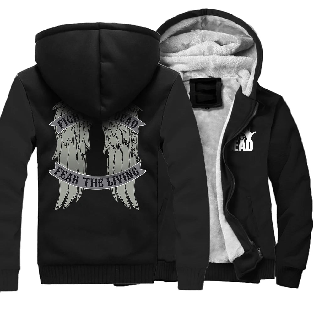 Movie The Walking Dead Wings Print Mens Hoodie