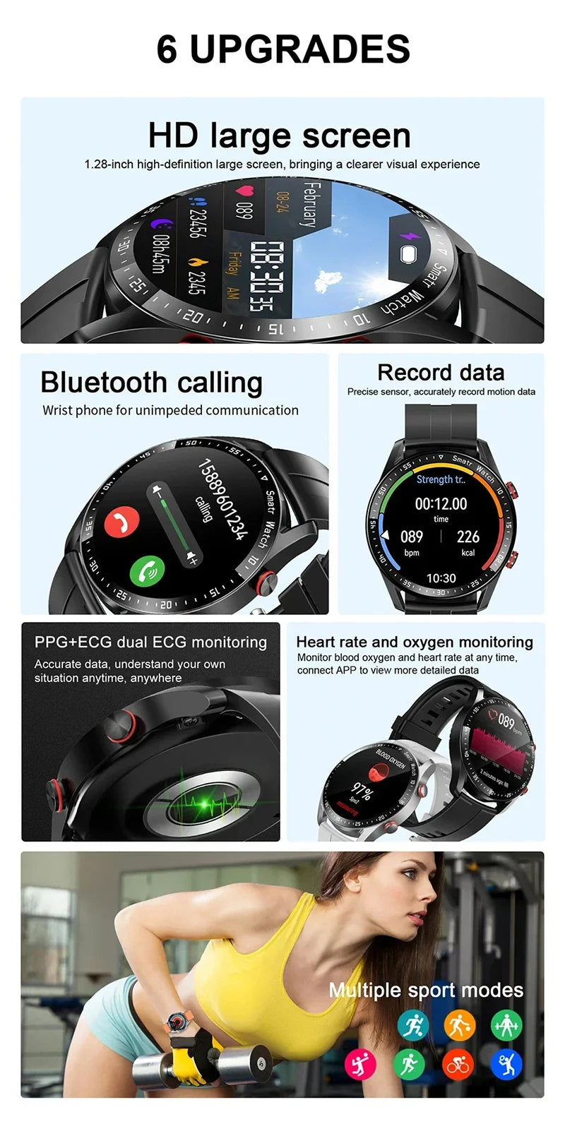 Xiaomi ECG+PPG Bluetooth Call Smart Watch Men Laser Health Blood Pressure Fitnes Sports Watches Sports Waterproof Smartwatch+Box