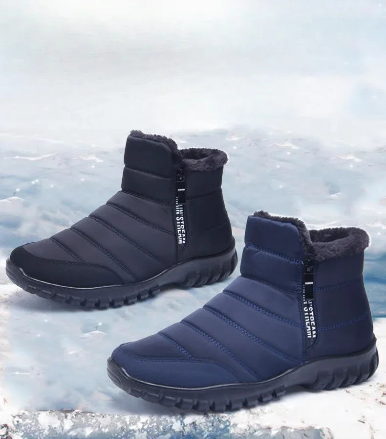 Snow Boots for Men Warm Cold Proof Winter Shoes Man Booties Zip Up Ankle