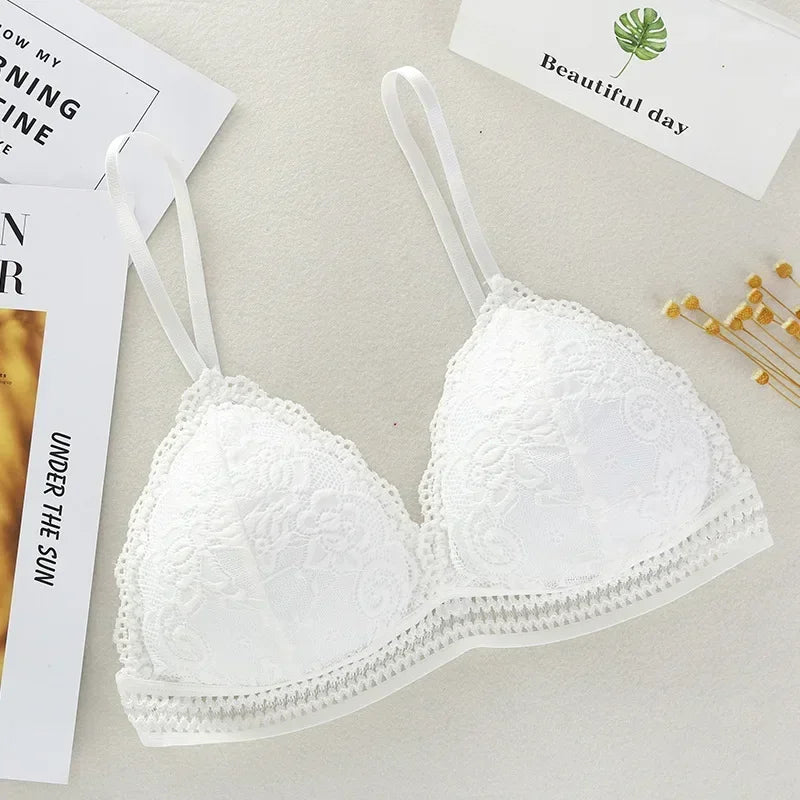 Women Bralette French Lace Bra No Steel Ring Beauty.