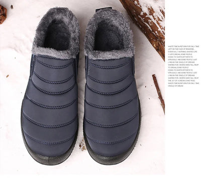 Men's Boots Slip On Winter Shoes For Men Fur Ankle Boots Waterproof Snow Boots Winter Chaussure Hommes Casual Booties For Men