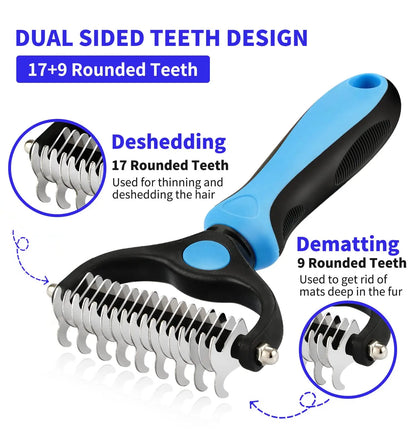 Professional Pet Deshedding Brush Dog Hair Remover Pet Fur Knot.