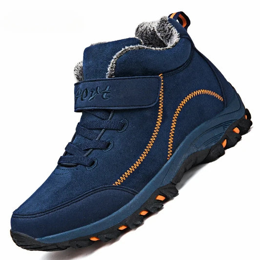 Waterproof Winter Men Boots Suede Warm Snow Outdoor Sneakers.