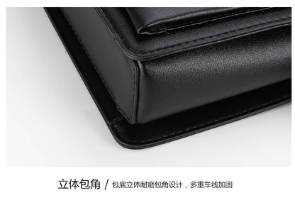 Maleta New Male Bring Password Lock Briefcase Diagonal Package Genuine Leather Computer Laptop Bag Men Messenger Luxury Handbags