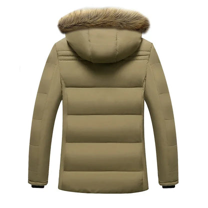 2024 Winter New Warm Thick Fleece Parkas Men Waterproof Hooded Fur Collar Parka Jacket Coat Men Autumn Fashion Casual Parkas Men